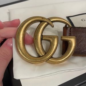 BROWN LEATHER GUCCI BELT